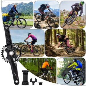 BUCKLOS IXF 104 BCD 30T-38T 170MM Mountain Bike Crankset, Hollow Integrated MTB Crank Set, Aluminum Alloy Crankset Round Oval Narrow Wide Chainring with Bottom Bracket Bolts Fit Shimano/FSA Gaint