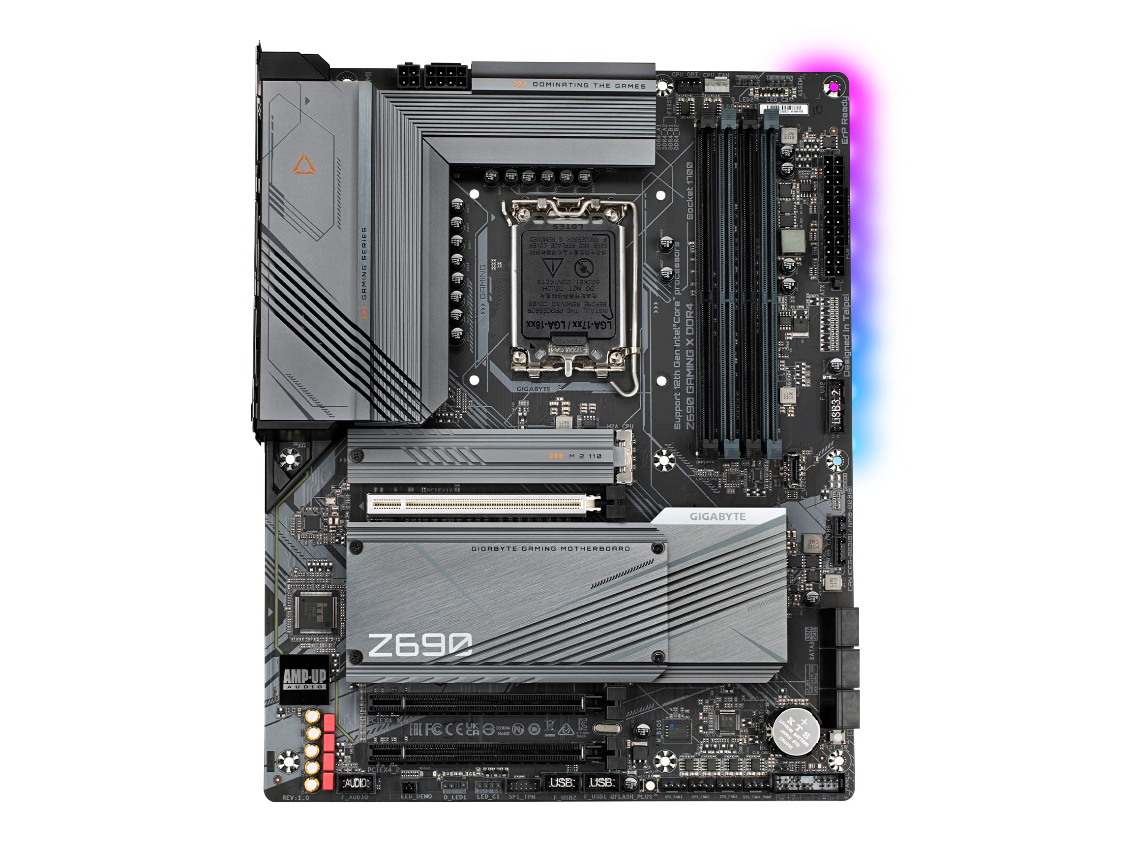 GIGABYTE Z690 Gaming X DDR4 (LGA 1700/ Intel Z690/ ATX/ DDR4/ Quad M.2/ PCIe 5.0/ USB 3.2 Gen2X2 Type-C/ 2.5GbE LAN/Gaming Motherboard)