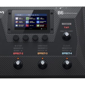 Zoom B6 Bass Multi-Effects Processor with 4 DI Boxes, A/B Switcher, Touchscreen Interface, 100+ Built in Effects, Amp Modeling, IR’s, Looper, & Audio Interface for Direct Recording to Computer