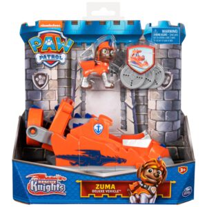 Spin Master 6063589 PAW Patrol Rescue Knights Zuma Transforming Toy Car with Collectible Action Figure