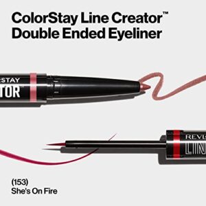 REVLON Liquid Eyeliner & Smoky Kohl Pencil, ColorStay Line Creator Eye Makeup, Waterproof & Transferproof, 153 She's On Fire, 0.004 oz