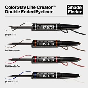 REVLON Liquid Eyeliner & Smoky Kohl Pencil, ColorStay Line Creator Eye Makeup, Waterproof & Transferproof, 153 She's On Fire, 0.004 oz