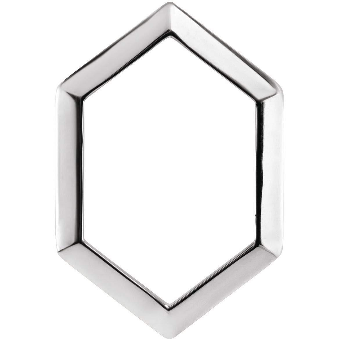 Bonyak Jewelry 14k White Gold 21.68x14.55mm Geometric Pendant Unique