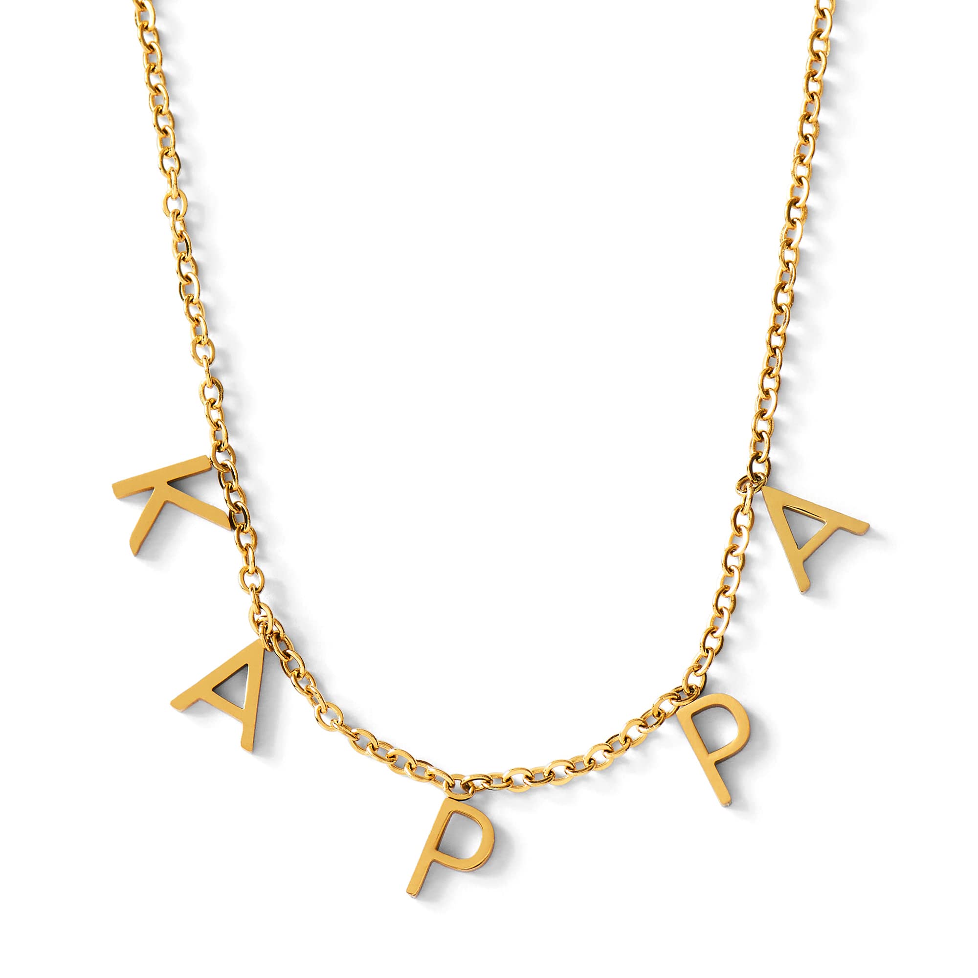 Sorority Shop Kappa Kappa Gamma Necklace — KKG Name Necklace, 18K Gold Plated Sorority Gifts Necklace, Long-Lasting Kappa Kappa Gamma Gifts for Women