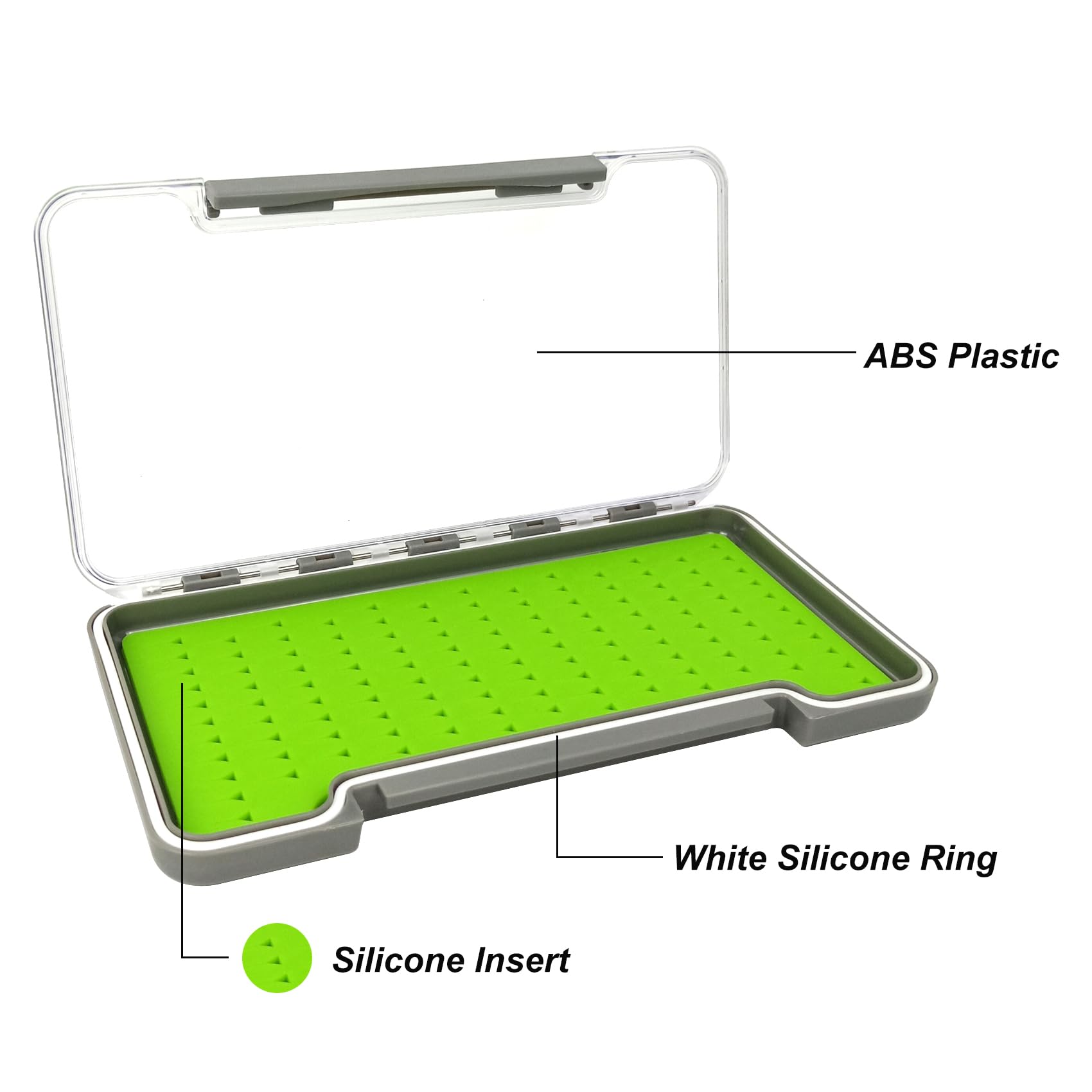 3 PC Fly Fishing Box Silicone Super Slim Waterproof Fly Fishing Tackle Trays Box Best Pocket Storage 7.36"X4.02"X0.63"(waterproof)