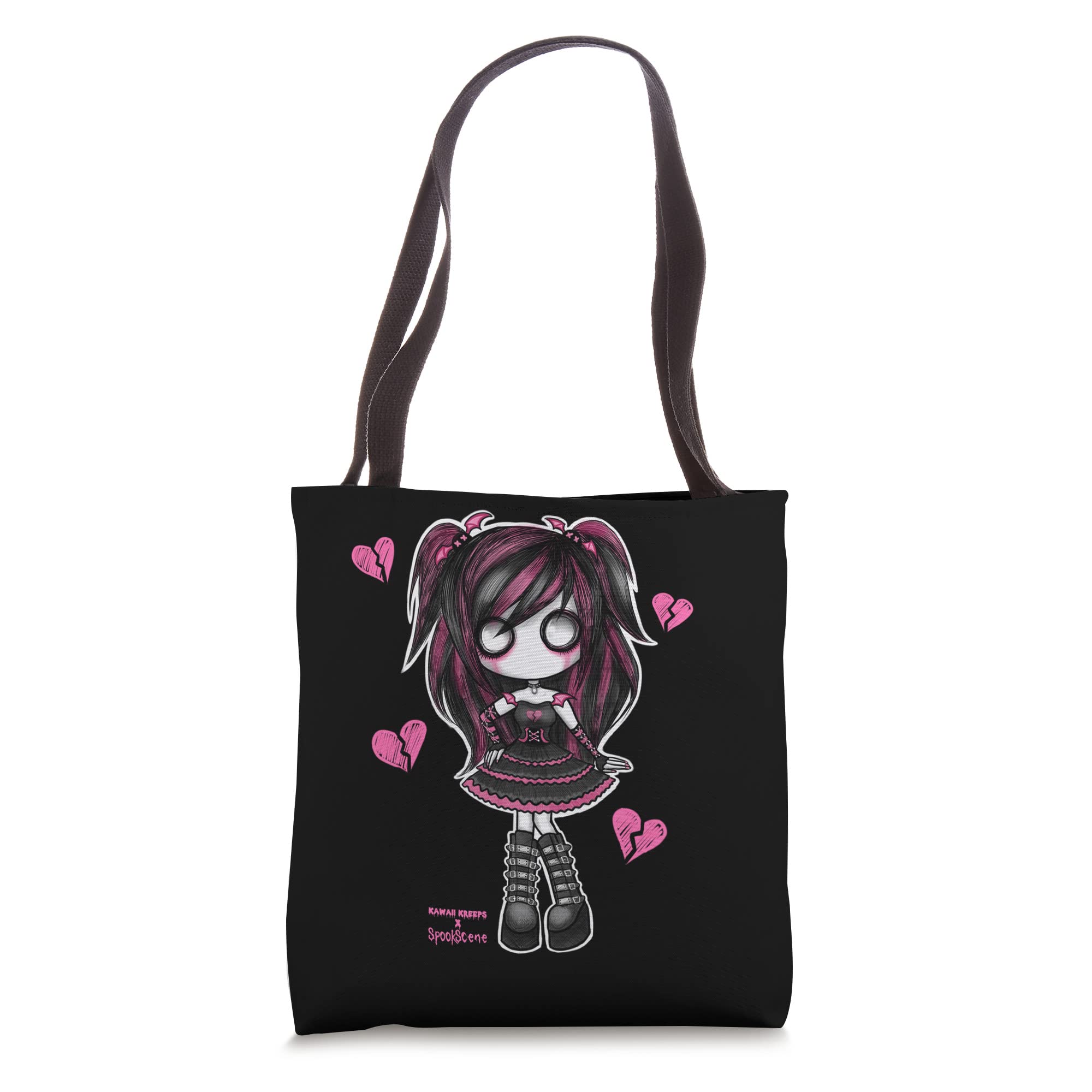 Spookscene Emo Girl Drawing Soft Goth Mall Goth Alt Pink Tote Bag