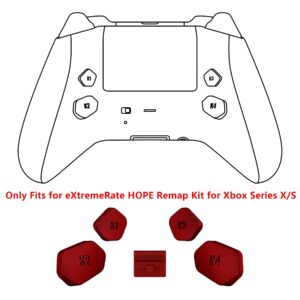 Scarlet Red Replacement Redesigned K1 K2 K3 K4 Back Buttons Paddles & Toggle Switch for Xbox Series X/S Controller eXtremerate Hope Remap Kit - Controller & Hope Remap Board NOT Included