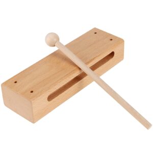 SEHOI 2 Pack 7 Inches Wood Rhythm Block, Musical Wood Block Percussion Instrument with Mallet, Solid Hardwood Percussion Rhythm Blocks for Creating Loud and Resonant Tone