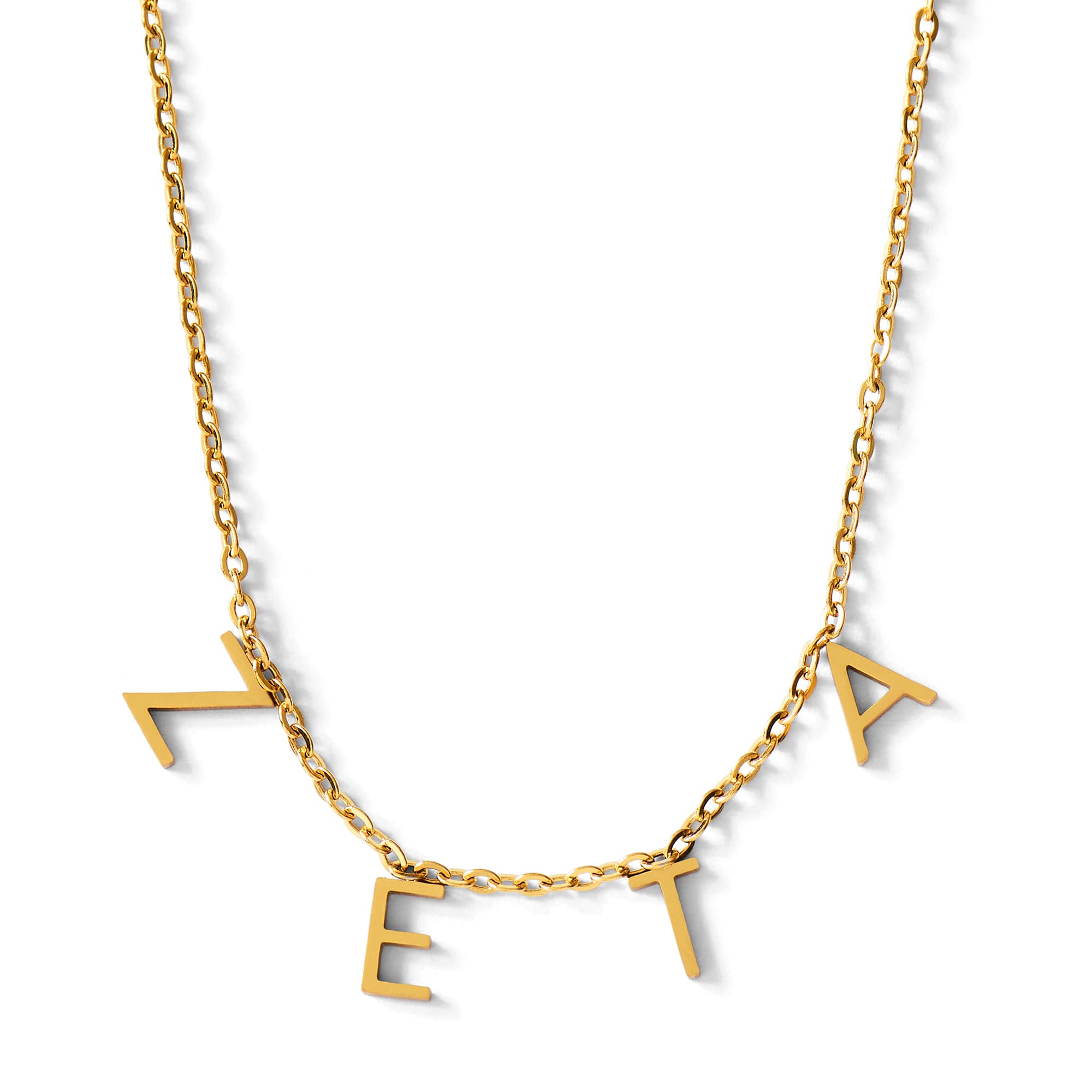 Sorority Shop Zeta Tau Alpha Necklace — ZTA Name Necklace, 18K Gold Plated Sorority Gifts Necklace, Long-Lasting Zeta Tau Alpha Gifts for Women