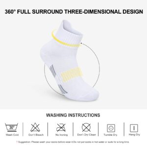 BAYKUORA Calf 100% Cotton Socks,Mid Casual Ankle Socks for Mens,Athletic Towel Sock with Cushion,White-gray,4 Pairs