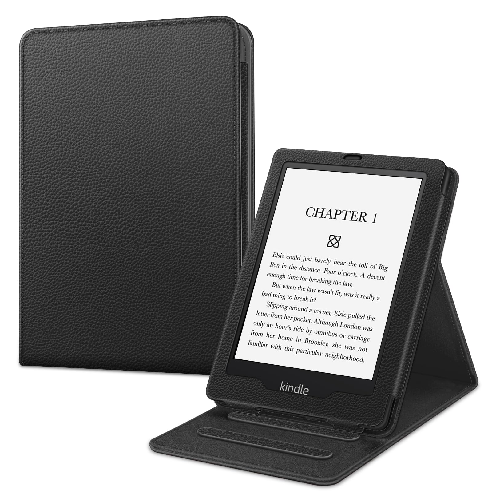 Fintie Flip Case for 6.8" Kindle Paperwhite (11th Generation-2021) and Kindle Paperwhite Signature Edition - Slim Fit Vertical Multi-Viewing Stand Cover with Auto Sleep/Wake, Black