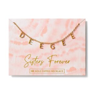 Sorority Shop Delta Gamma Necklace — DG Name Necklace, 18K Gold Plated Sorority Gifts Necklace, Long-Lasting Delta Gamma Gifts for Women