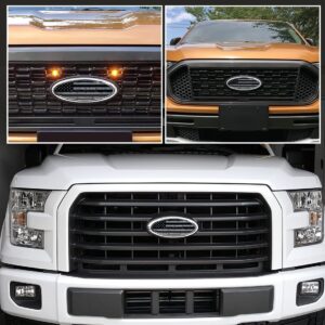 Car Emblem for Ford, 9INCH Front Grill Decal Tailgate Emblem Oval 9X3.5INCH Badge Replacement for F-150 2004-2014 F-250/F-350 2005-2007 Explorer 2011-2016 Edge 2011-2014 EXPEDITION RANGER