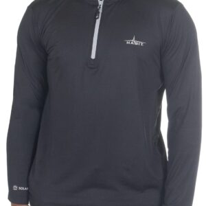 HABIT Men's Black Fork Mountain Trail 1/4 Zip Performance Layer, Black, X-Large