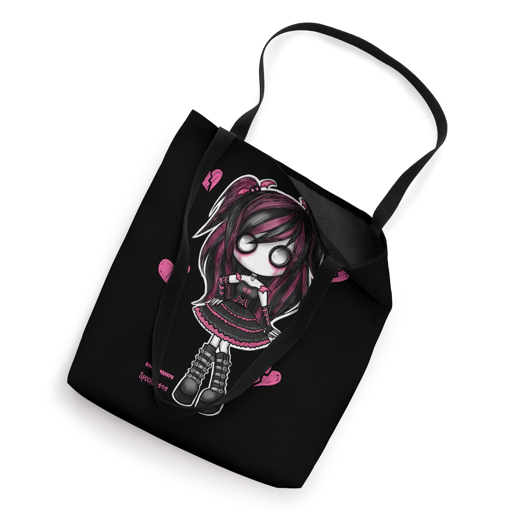 Spookscene Emo Girl Drawing Soft Goth Mall Goth Alt Pink Tote Bag