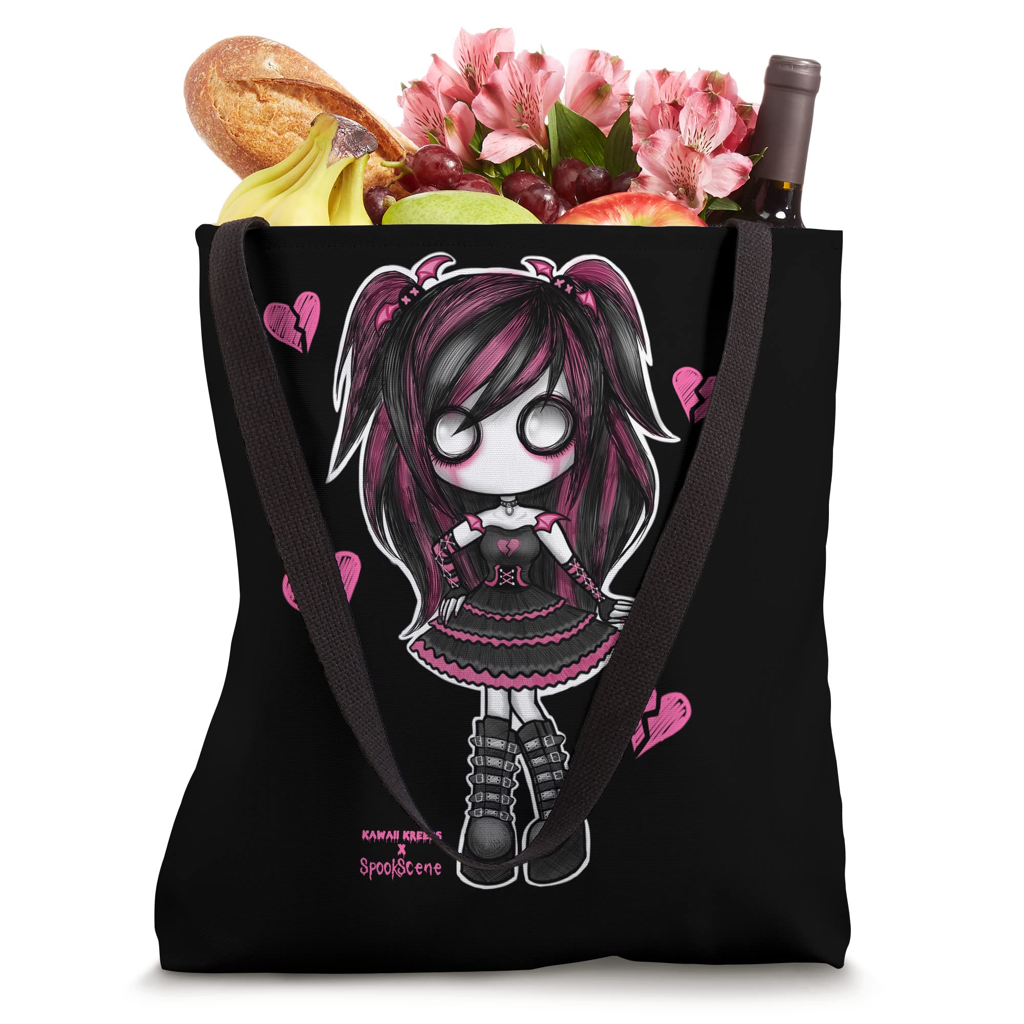 Spookscene Emo Girl Drawing Soft Goth Mall Goth Alt Pink Tote Bag