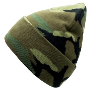 Unisex Knit Soft Warm Cuffed Beanie Hat Winter Camo Hats for Men Women (Camo)