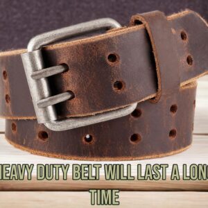 F&L CLASSIC Leather Work Belt, Heavy Duty Double Prong Genuine full grain Leather Belts for Men 1 1/2", Mens Casual Belts for Jeans,3190,size 36,tan