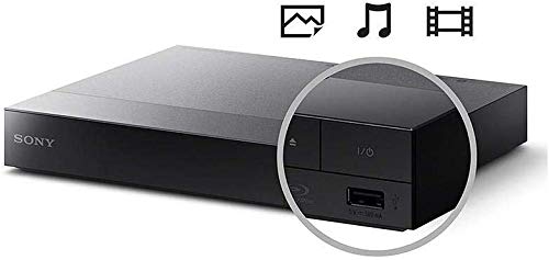 Sony BDP-BX370 / BDP-S3700 Blu-Ray Disc Player with Built-in Wi-Fi | HD Blu-ray Disc Playback, Bundle Incl. Remote Control, Cleaning Kit, High Speed HDMI Cable, Ear Buds