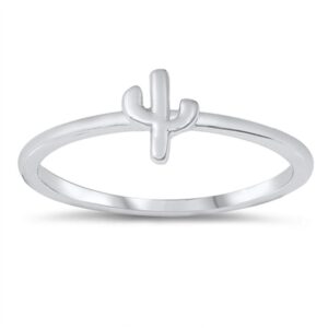 CloseoutWarehouse 925 Sterling Silver Little Cactus Ring Size 5