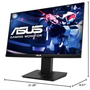 ASUS 23.8” 1080P Gaming Monitor (VG246H) - Full HD, IPS, 75Hz, 1ms, FreeSync, Extreme Low Motion Blur, Low Blue Light, Flicker Free, VESA Mountable, HDMI, VGA, Height Adjustable, 12.8"x21.3"x2",Black