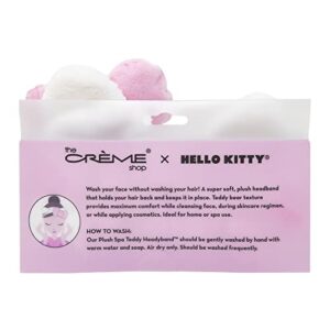 The Crème Shop Plush Spa Headband with Hello Kitty's Signature Bow (Pink) | Cruelty-Free & Vegan