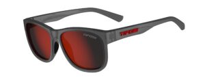 tifosi optics swank xl sunglasses (satin vapor, smoke lens with red mirror)