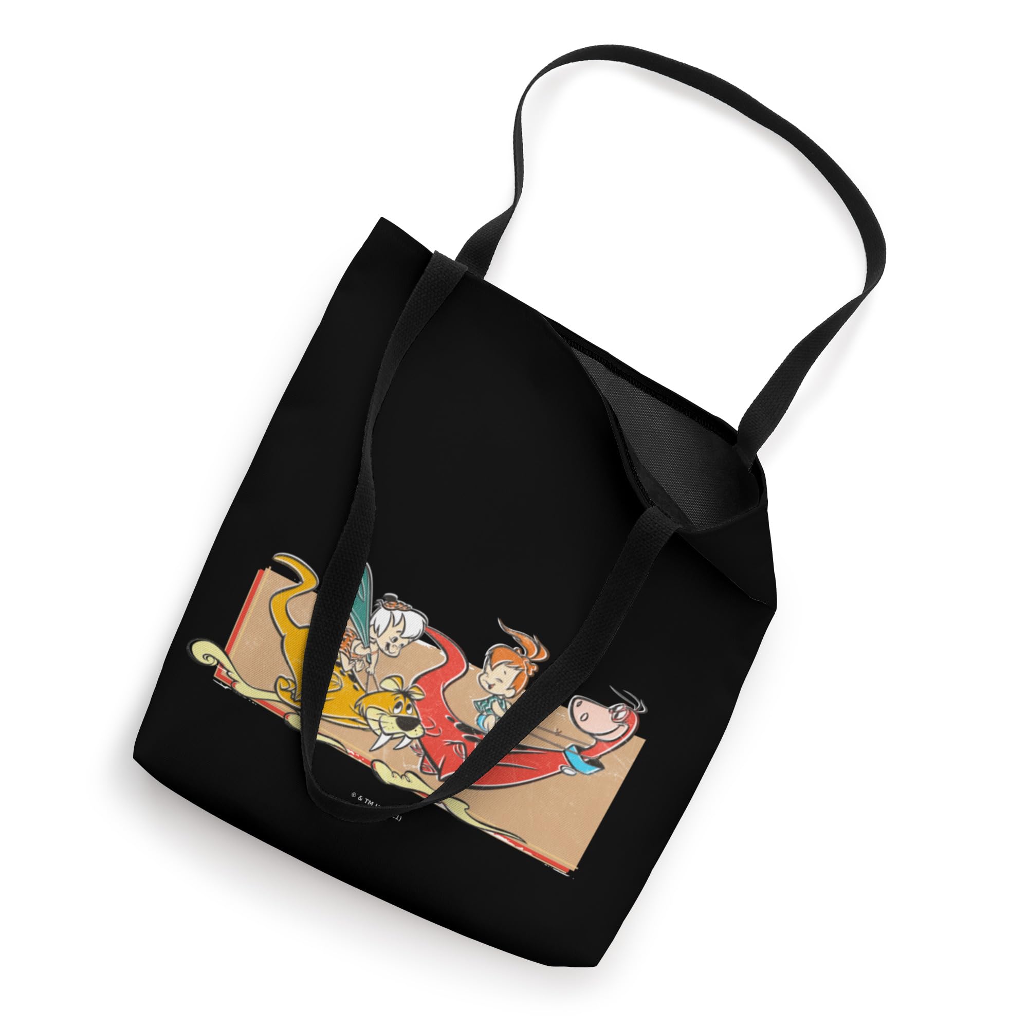 The Flintstones Pebbles and Bam Bam Race Tote Bag