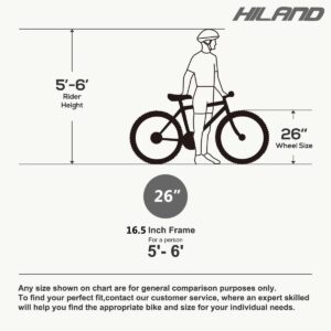 HH HILAND 26 Inch Womens Mountain Bike, with Step-Through Frame, 21 Speeds, Suspension Fork MTB, Bicycle for Women Men Adult Pink