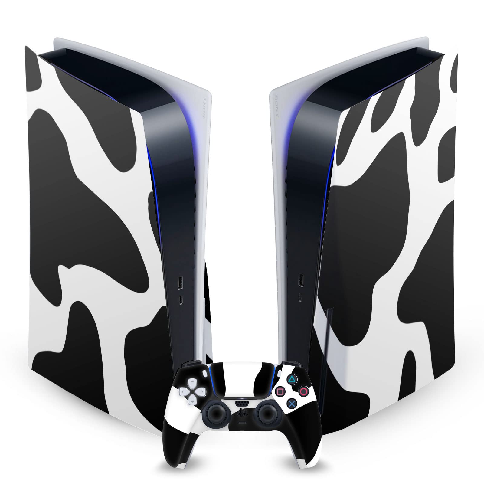 Head Case Designs Officially Licensed Grace Illustration Cow Art Mix Vinyl Faceplate Sticker Gaming Skin Case Cover Compatible with Sony Playstation 5 PS5 Disc Edition Console & DualSense Controller