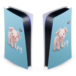 head case designs officially licensed animal club international pig faces vinyl faceplate sticker gaming skin case cover compatible with sony playstation 5 ps5 digital edition console