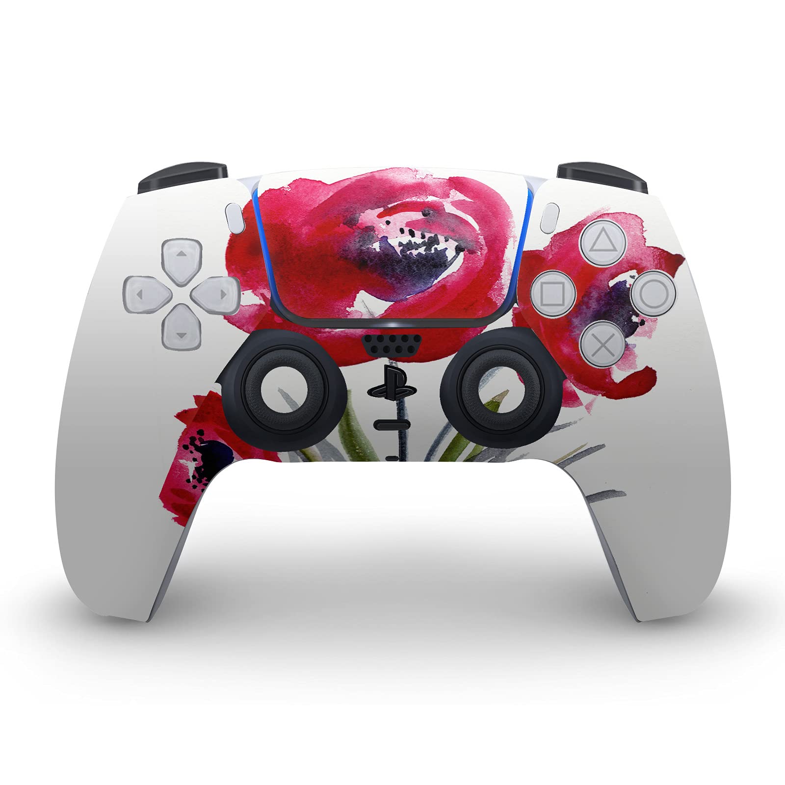 Head Case Designs Officially Licensed Mai Autumn Red Flowers Art Mix Vinyl Faceplate Sticker Gaming Skin Decal Compatible with Sony Playstation 5 PS5 Digital Edition Console and DualSense Controller