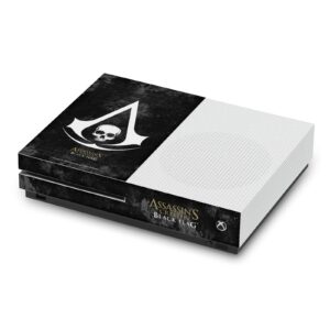 head case designs officially licensed assassin's creed grunge black flag logos vinyl sticker gaming skin case cover compatible with xbox one s console