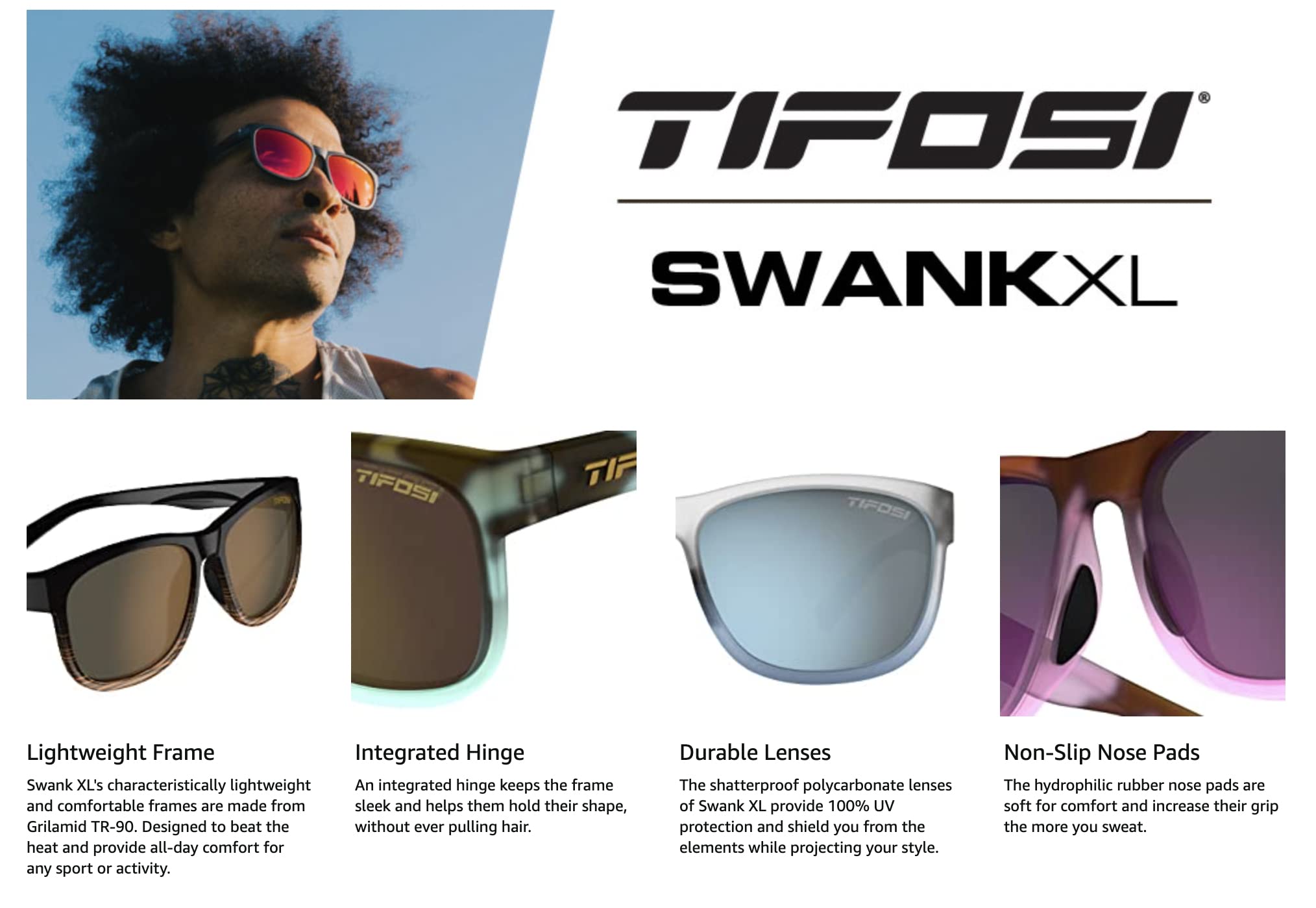 Tifosi Optics Swank XL Sunglasses (Blue Tortoise, Brown Lens)