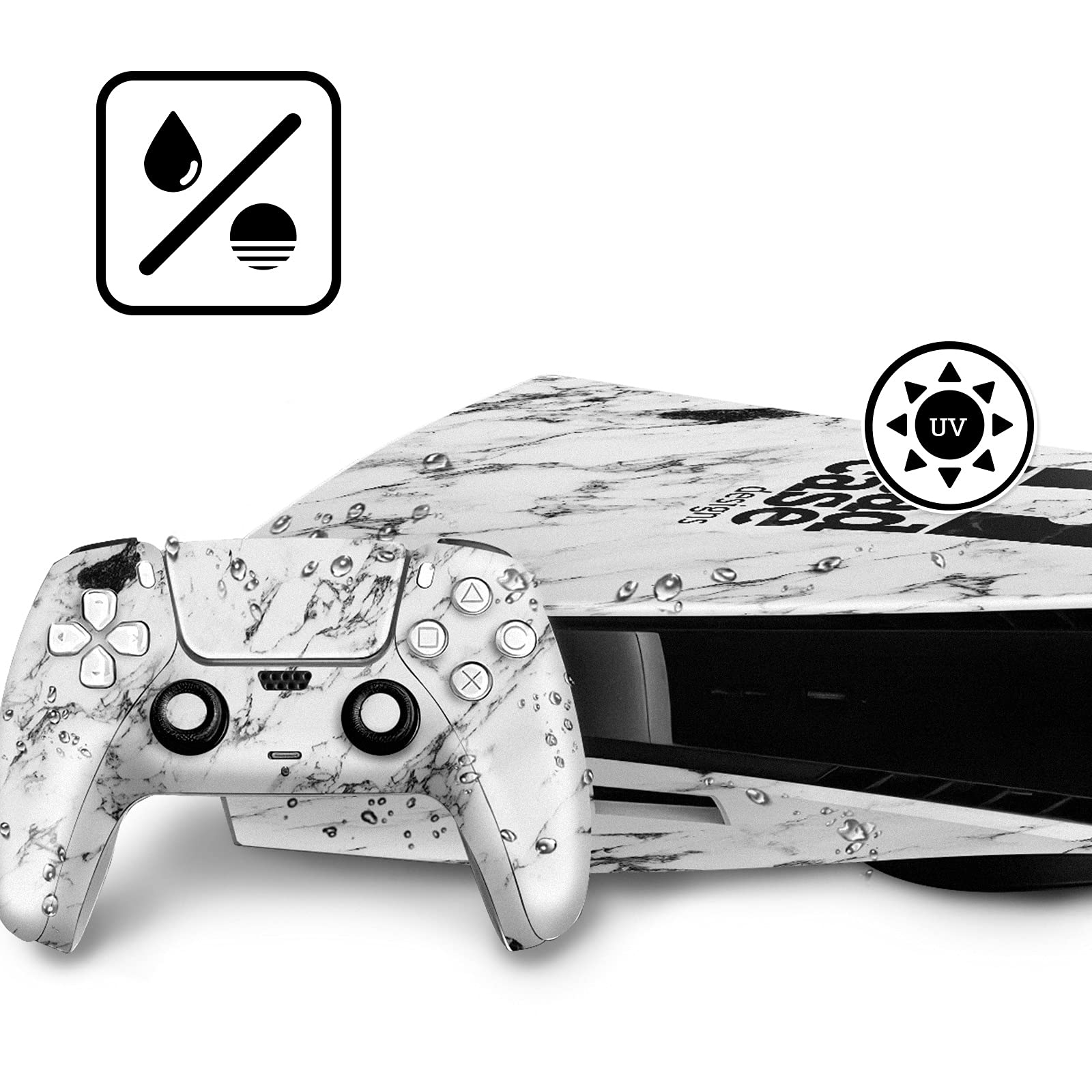 Grunge Black Flag Logos Matte Vinyl Faceplate Sticker Gaming Skin Case Cover Compatible with Sony Playstation 5 PS5 Disc Edition Console & DualSense Controller