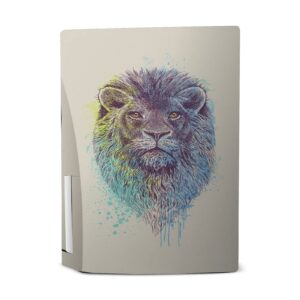 Head Case Designs Officially Licensed Rachel Caldwell Lion Art Mix Vinyl Faceplate Sticker Gaming Skin Case Cover Compatible with Sony Playstation 5 PS5 Disc Edition Console & DualSense Controller