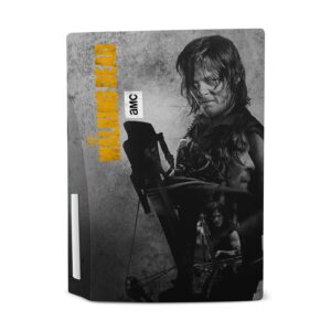 Daryl Double Exposure Daryl Dixon Graphics Vinyl Faceplate Sticker Gaming Skin Case Cover Compatible with Sony Playstation 5 PS5 Disc Edition Console & DualSense Controller