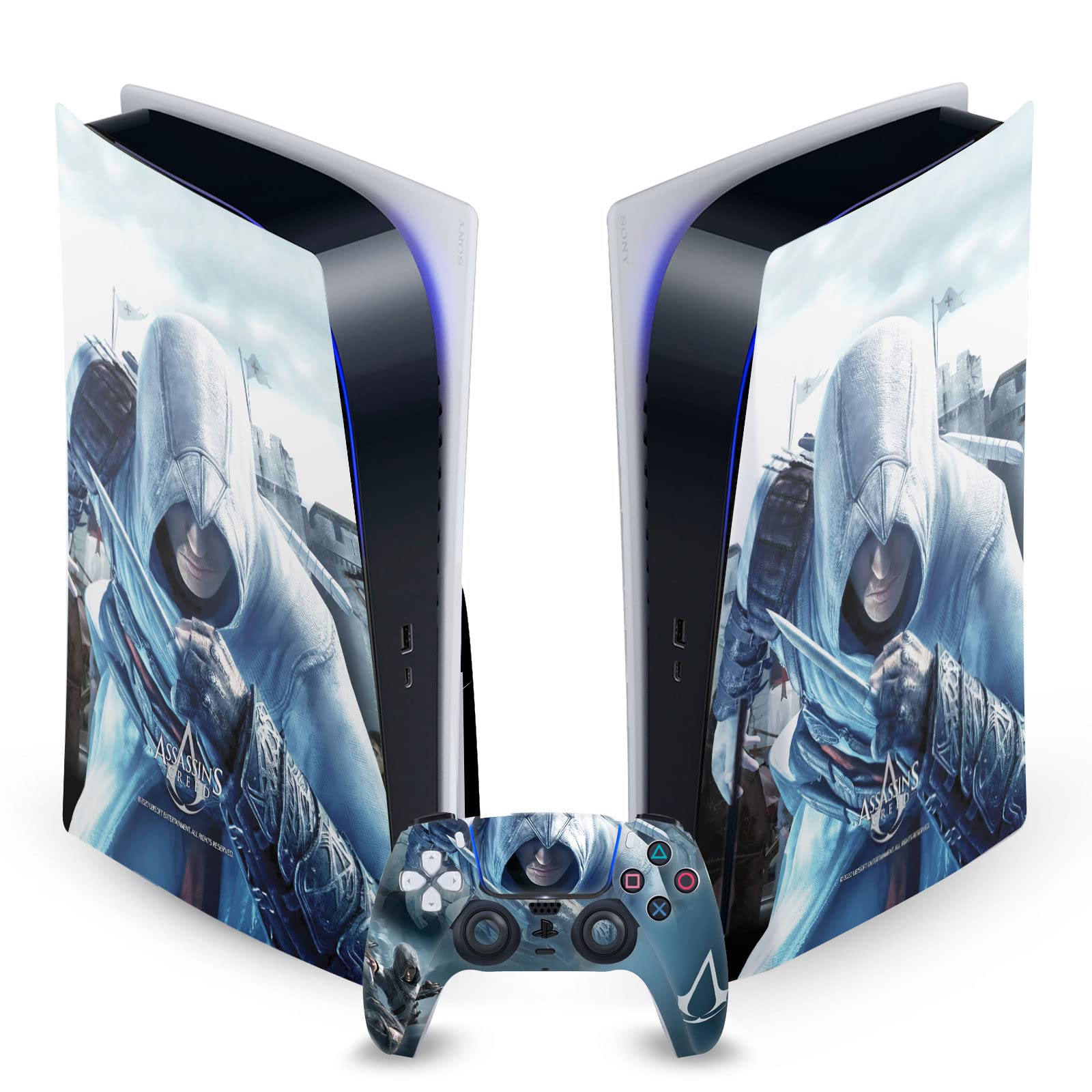 Altaïr Hidden Blade Key Art Matte Vinyl Faceplate Sticker Gaming Skin Case Cover Compatible with Sony Playstation 5 PS5 Disc Edition Console & DualSense Controller