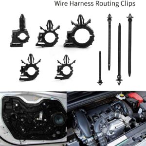 Car Wire Loom Clips 130PCS Car Automotive Harness Routing Clips Assortment Kits 9 Different Sizes Wire Loom Clips 40PCS Releasable Nylon Push Mounts Tie Wraps for Honda GM Mazda Jeep Wrangler Ford