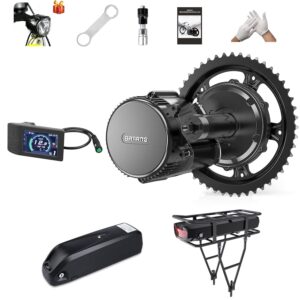 bafang bbs02b mid drive kit : 48v 750w bbs02 mid motor with 500c display 36t chainring, electirc bike conversion kit for bb 68 73 mm, 8fun ebike central mounted engine (no battery)