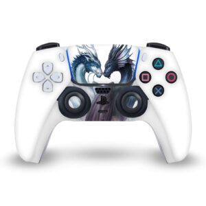 head case designs officially licensed jonas jojoesart jödicke yin and yang dragons art mix vinyl faceplate sticker gaming skin case cover compatible with sony playstation 5 ps5 dualsense controller