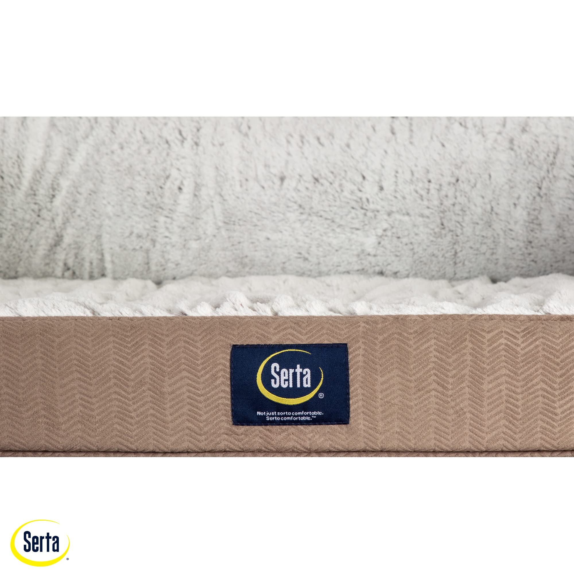 Serta Orthopedic Quilted Couch Dog Bed for Pets – Chocolate Brown (Large)