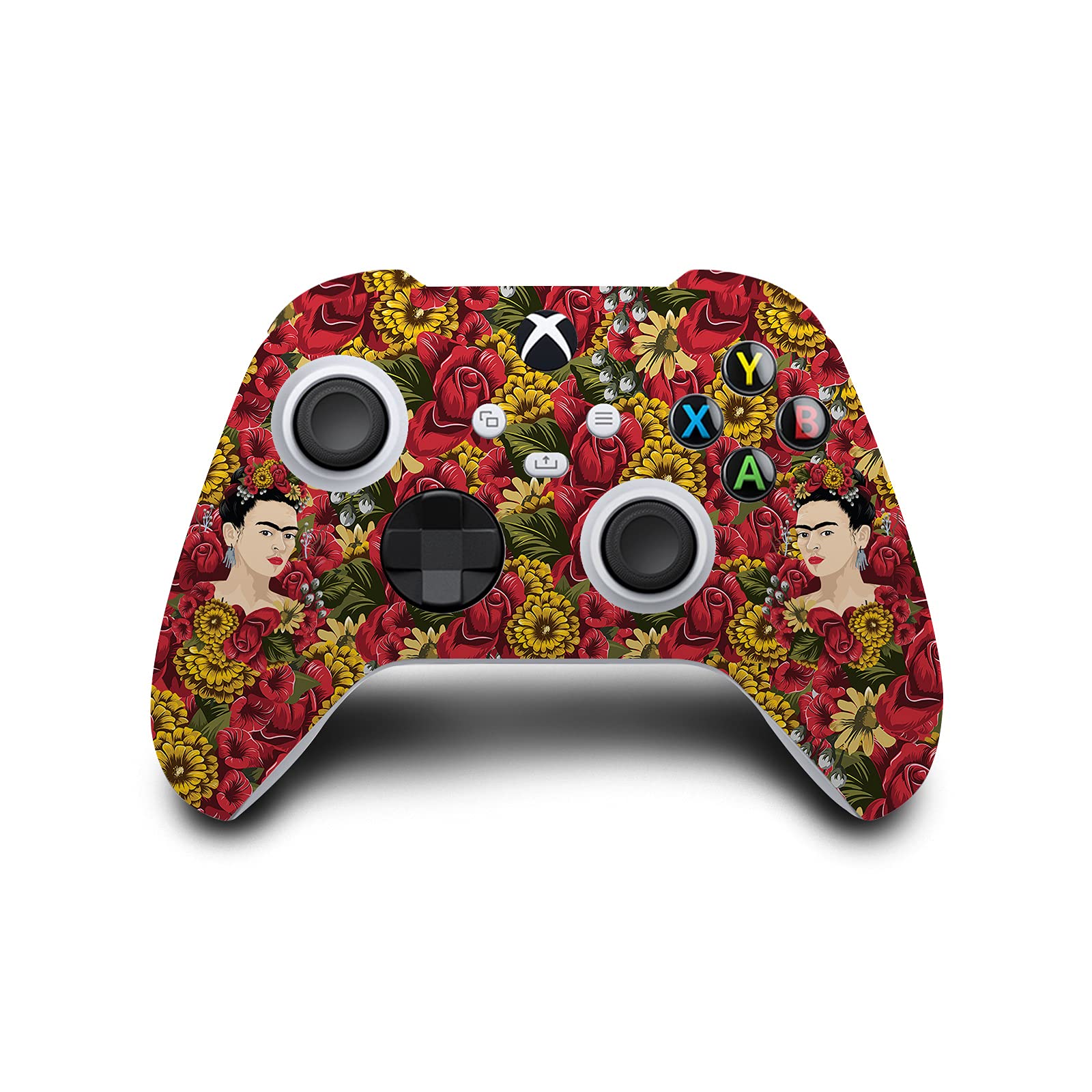 Head Case Designs Officially Licensed Frida Kahlo Portrait Pattern Floral Vinyl Sticker Gaming Skin Case Cover Compatible with Xbox Series S Console and Controller Bundle