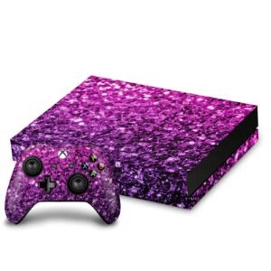 head case designs officially licensed pldesign purple pink art mix matte vinyl sticker gaming skin case cover compatible with xbox one x console and controller bundle