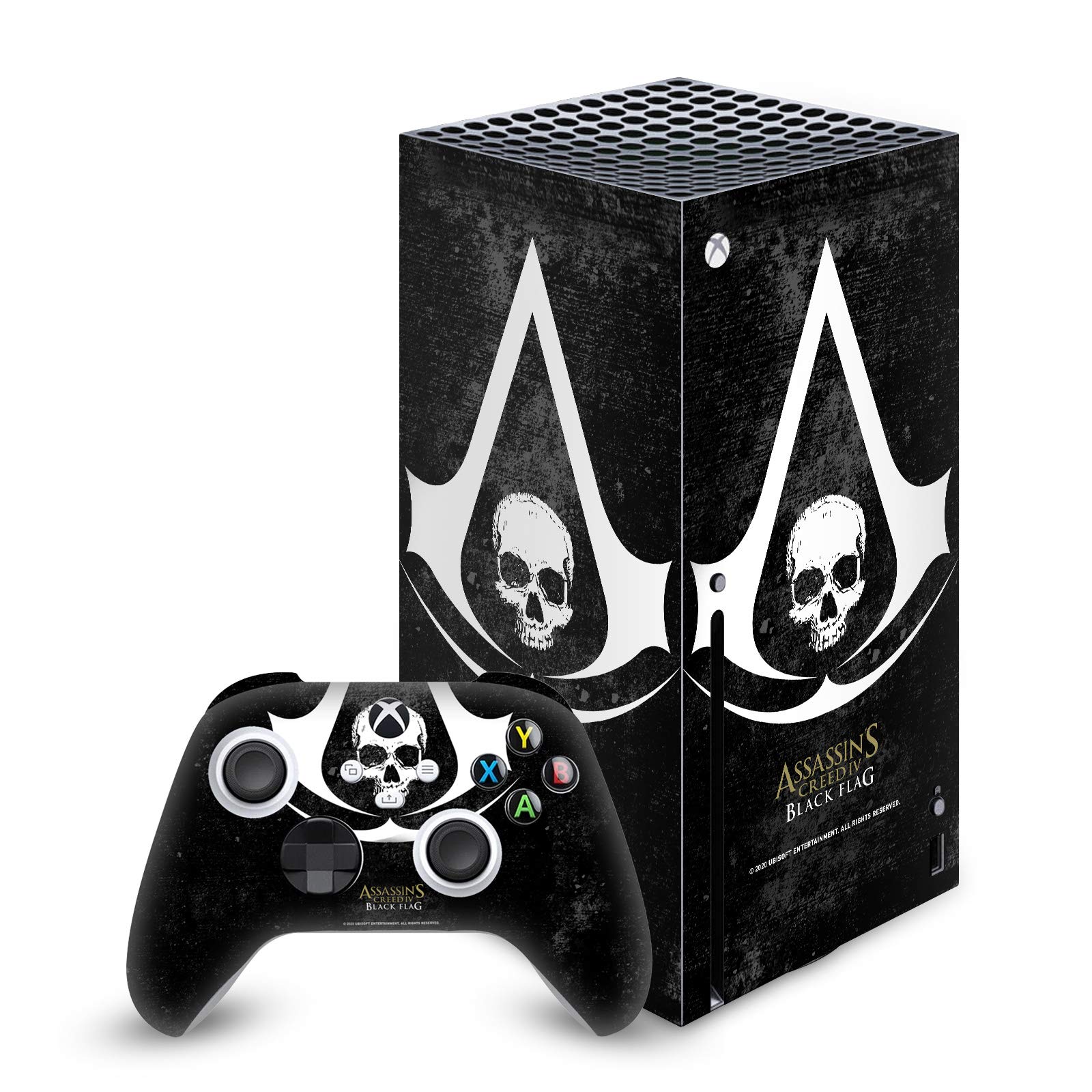 Head Case Designs Officially Licensed Assassin's Creed Grunge Black Flag Logos Vinyl Sticker Gaming Skin Case Cover Compatible with Xbox Series X Console and Controller Bundle