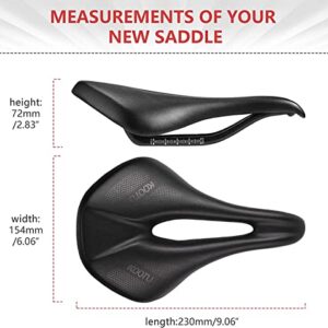 KOOTU Road Bike Saddle, Comfort Bicycle Seat for Men and Women, Waterproof Breathable Shock AbsorbingExercise Bike Seat Replacement for BMX, MTB & Road