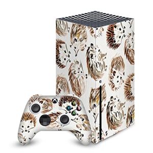 head case designs officially licensed cat coquillette hedgehogs art mix vinyl sticker gaming skin case cover compatible with xbox series x console and controller bundle