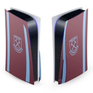 head case designs officially licensed west ham united fc jersey 2020/21 home kit vinyl faceplate sticker gaming skin case cover compatible with sony playstation 5 ps5 disc edition console