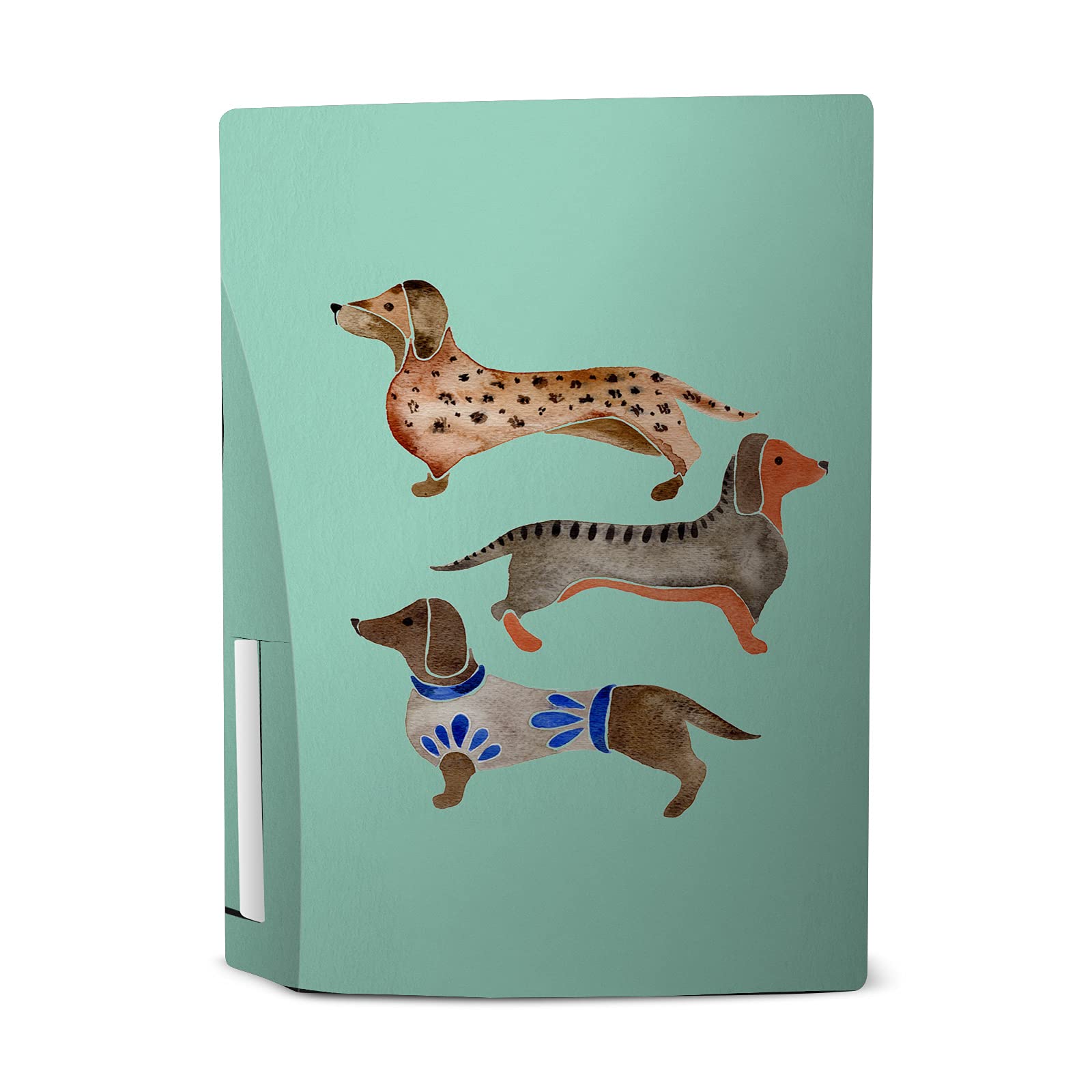 Head Case Designs Officially Licensed Cat Coquillette Dachshunds Art Mix Vinyl Faceplate Sticker Gaming Skin Case Cover Compatible with Sony Playstation 5 PS5 Disc Edition Console