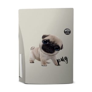 Head Case Designs Officially Licensed Animal Club International Pug Faces Matte Vinyl Faceplate Sticker Gaming Skin Case Cover Compatible with Sony Playstation 5 PS5 Disc Edition Console